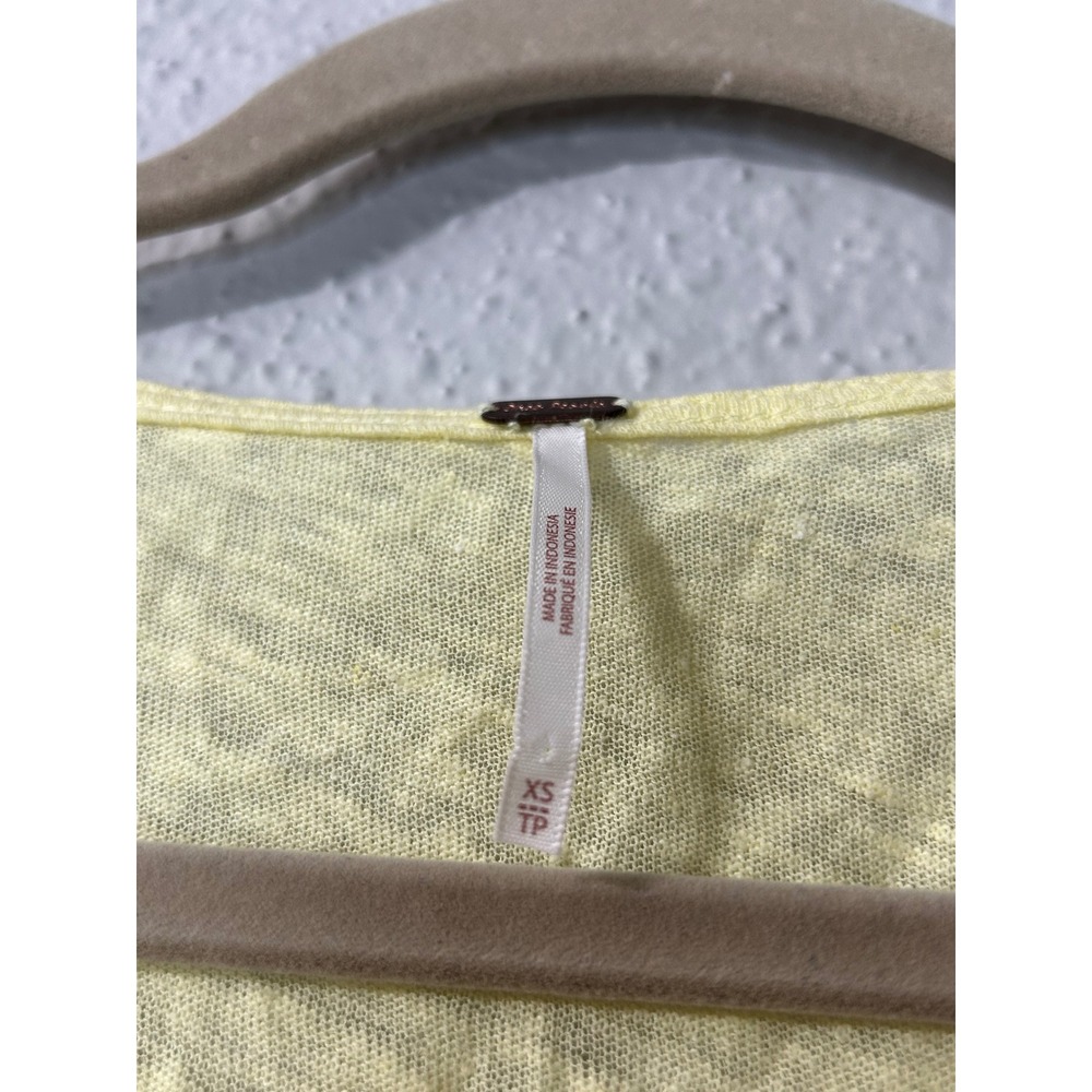 Free People let's go Yellow Tie Front Blouse XS - Picture 4 of 4
